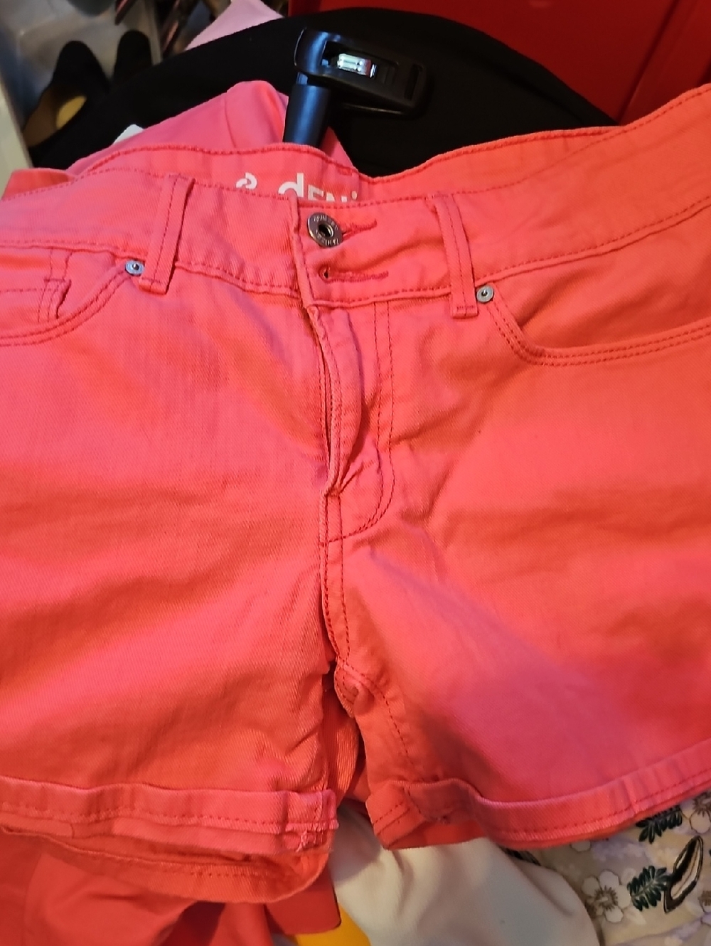Denizen By Levi  Coral Pink Denim Shorts -